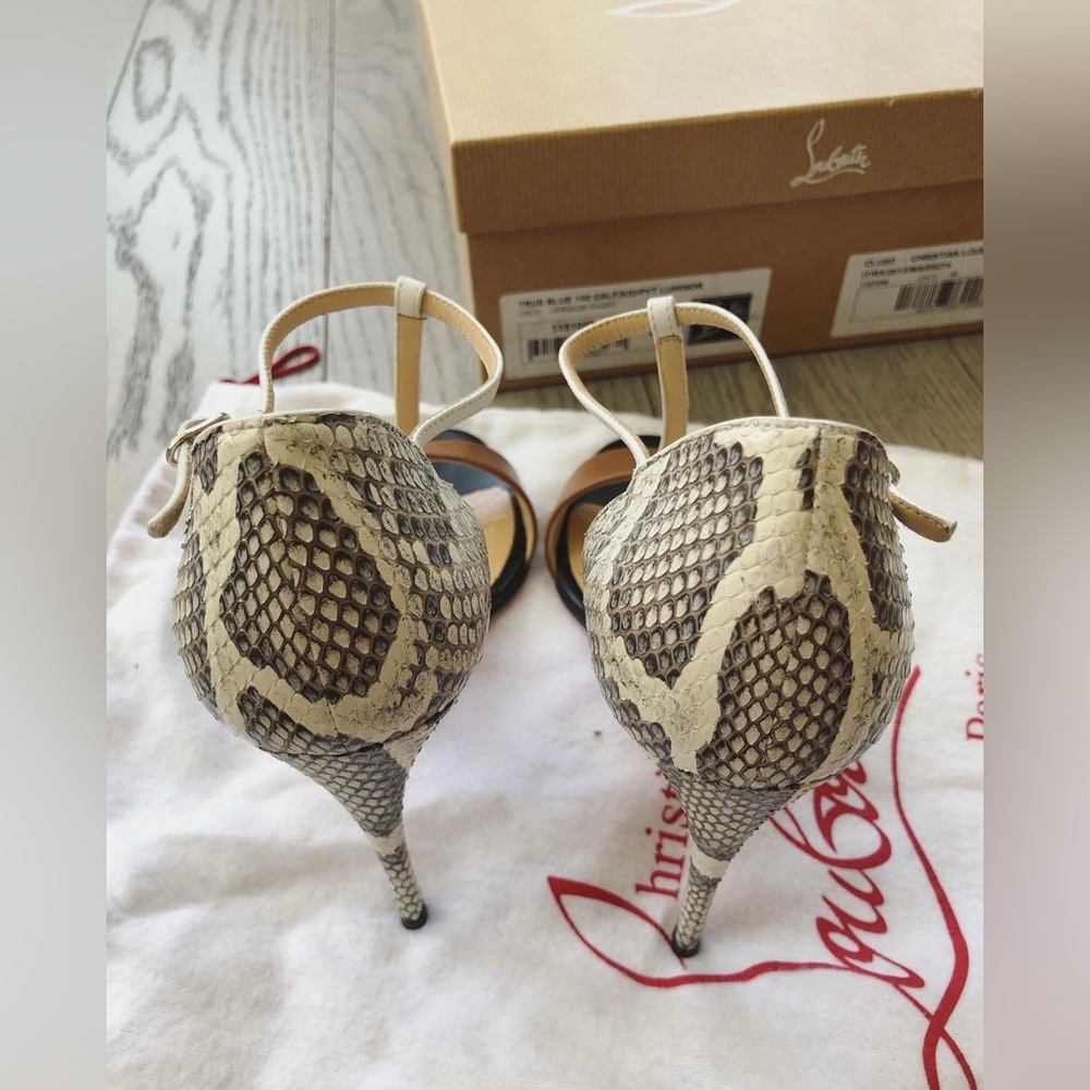 Christian Louboutin True Blue Python Sandals Size… - image 3